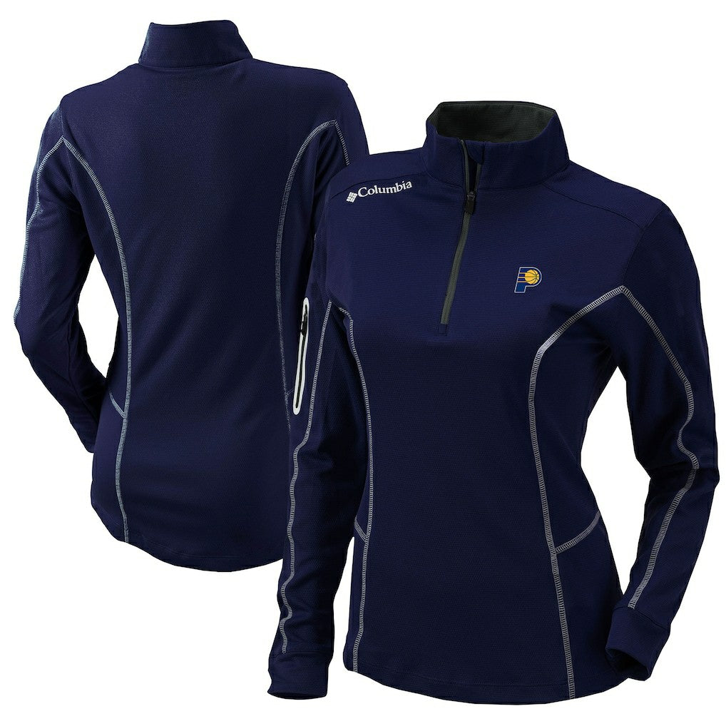 Indiana Pacers Women's Omni-Wick Shotgun Quarter-Zip Pullover Top Navy - Columbia