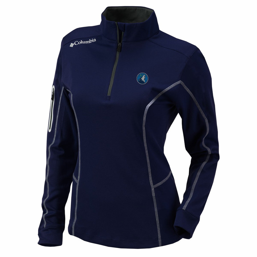 Minnesota Timberwolves Women's Omni-Wick Shotgun Quarter-Zip Pullover Top Navy - Columbia