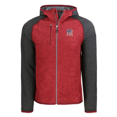 New York Yankees Cutter & Buck Stars & Stripes Mainsail Sweater-Knit Full-Zip Hoodie - Heather Red/Heather Charcoal Hoodies