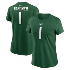 Sauce Gardner New York Jets Women's Player Name & Number T-Shirt - Green T-shirts