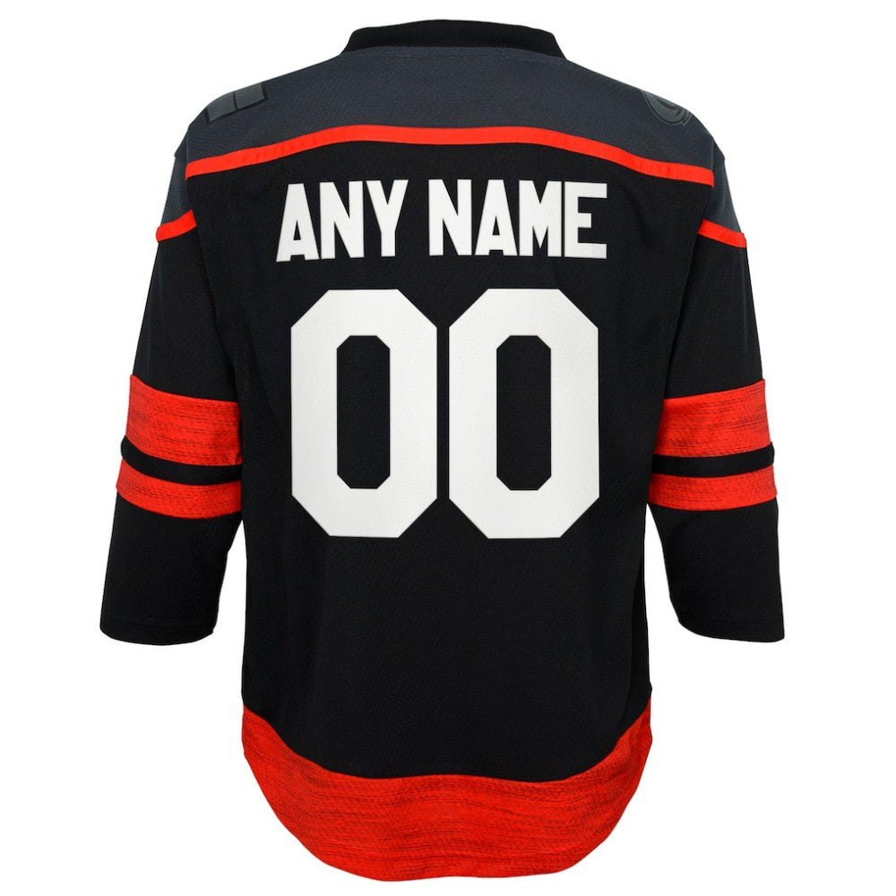 Carolina Hurricanes Youth Home Replica Custom Jersey - Black | US 200663287
