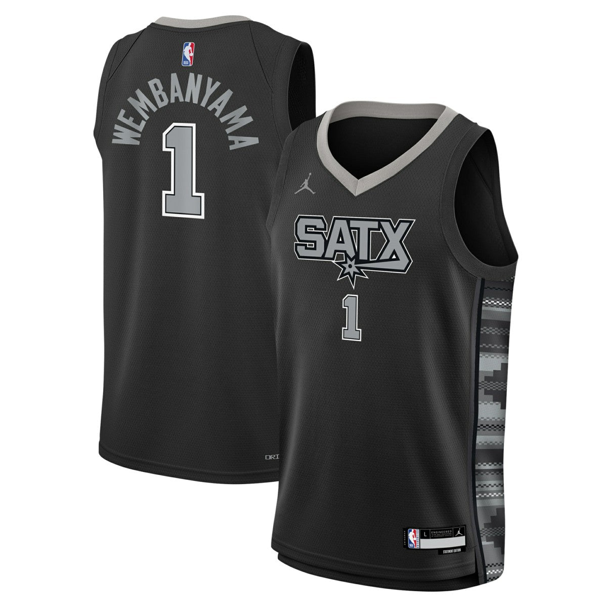 Victor Wembanyama San Antonio Spurs Jordan Brand Youth Swingman Jersey Statement Edition Black