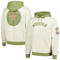 Houston Astros New Era Color Pop Pullover Hoodie - Cream/Green Hoodies