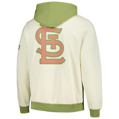 St. Louis Cardinals New Era Color Pop Pullover Hoodie - Cream/Green Hoodies