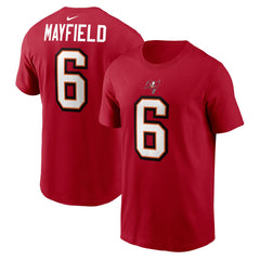 Baker Mayfield Tampa Bay Buccaneers Player Name & Number T-Shirt - Red T-shirts