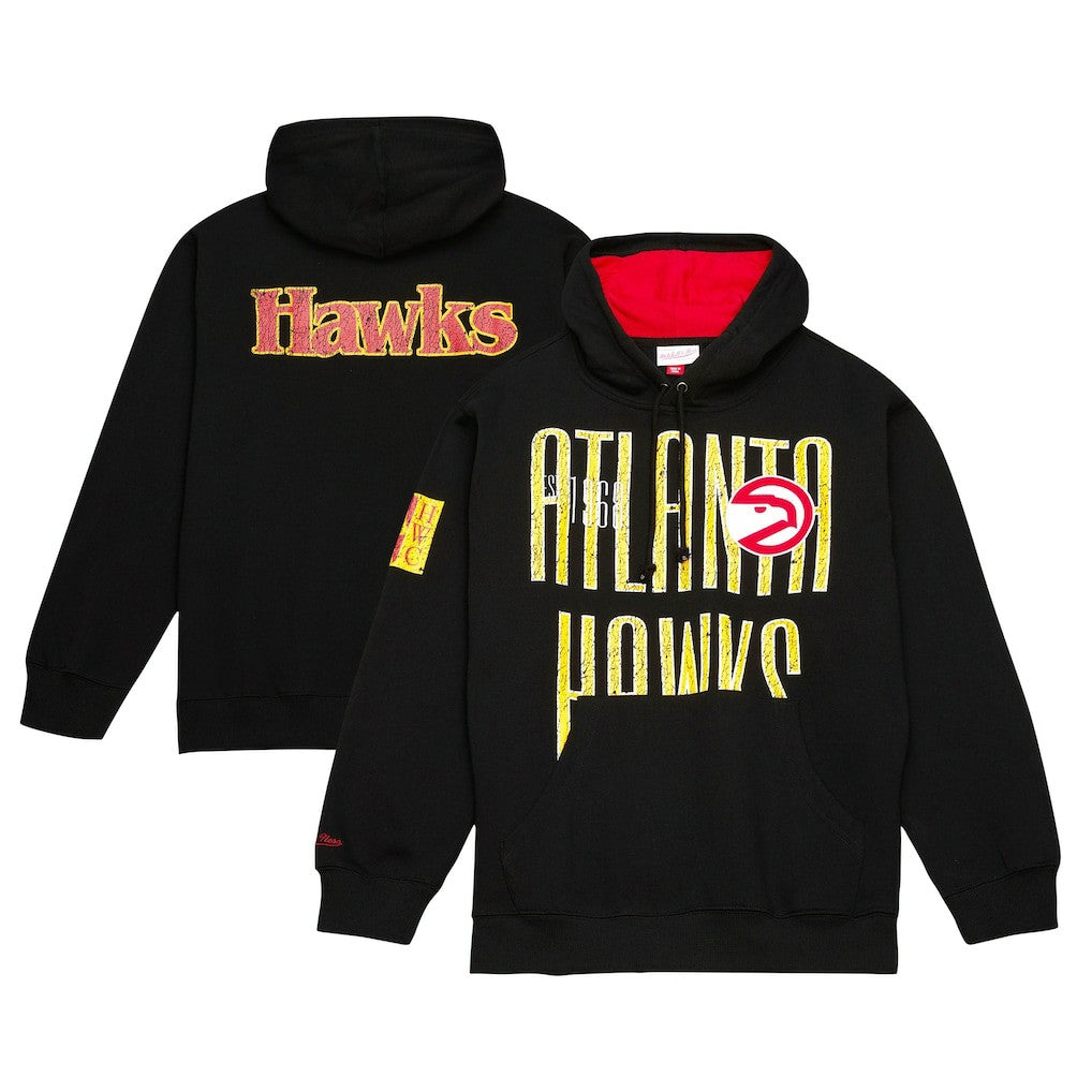 Atlanta Hawks Hardwood Classics OG 2.0 Pullover Hoodie Black - Mitchell & Ness