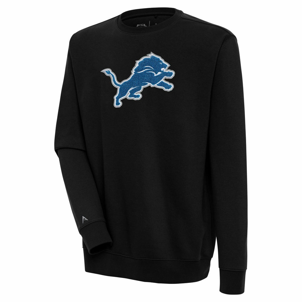 Detroit Lions Antigua Victory Crewneck Pullover Sweatshirt - Black Pullover