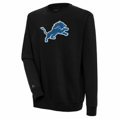 Detroit Lions Antigua Victory Crewneck Pullover Sweatshirt - Black Pullover