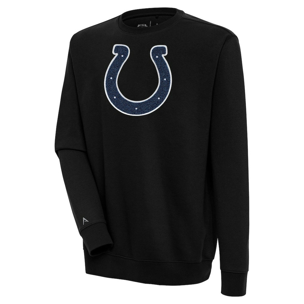 Indianapolis Colts Antigua Victory Crewneck Pullover Sweatshirt - Black Pullover
