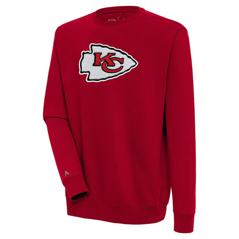 Kansas City Chiefs Antigua Victory Crewneck Pullover Sweatshirt - Red Pullover