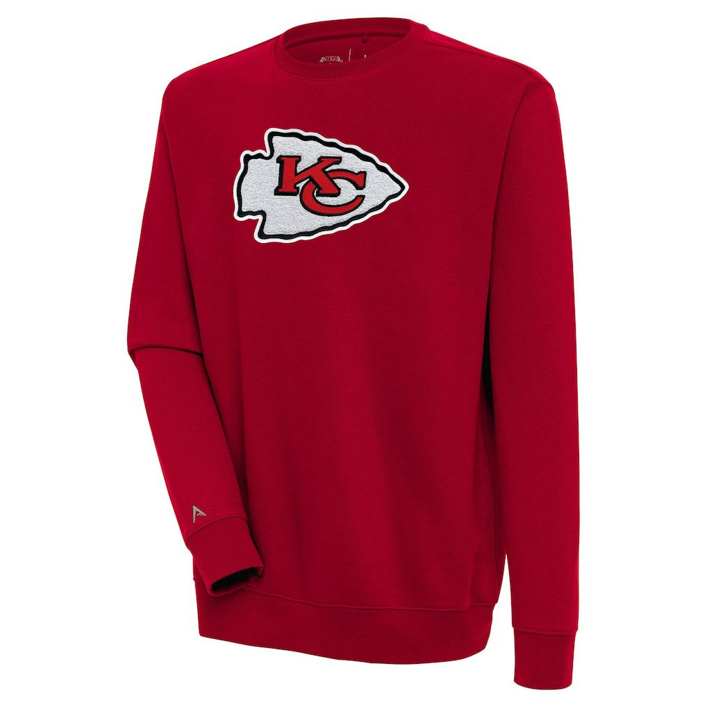 Kansas City Chiefs Antigua Victory Crewneck Pullover Sweatshirt - Red Pullover