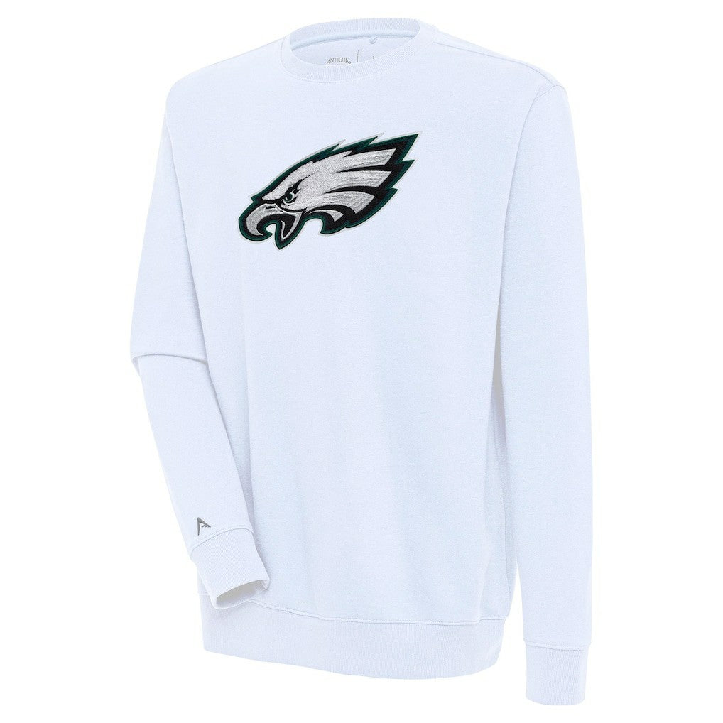 Philadelphia Eagles Antigua Victory Crewneck Pullover Sweatshirt - White Pullover