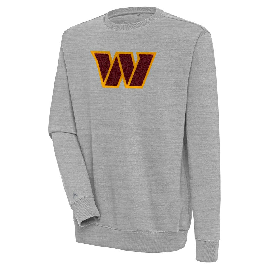 Washington Commanders Antigua Victory Crewneck Pullover Sweatshirt - Heather Gray Pullover