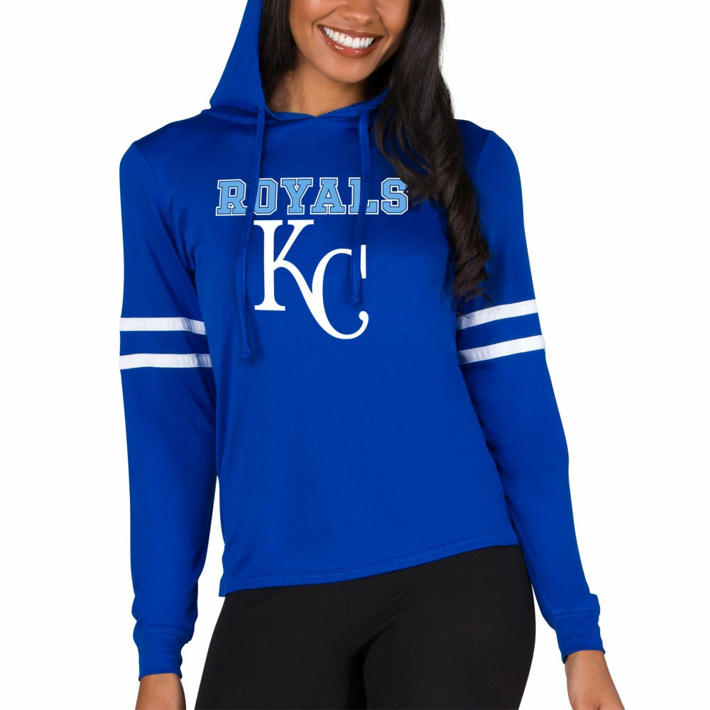 Kansas City Royals Concepts Sport Women's Marathon Lightweight Lounge Pullover Hoodie - Royal Hoodies