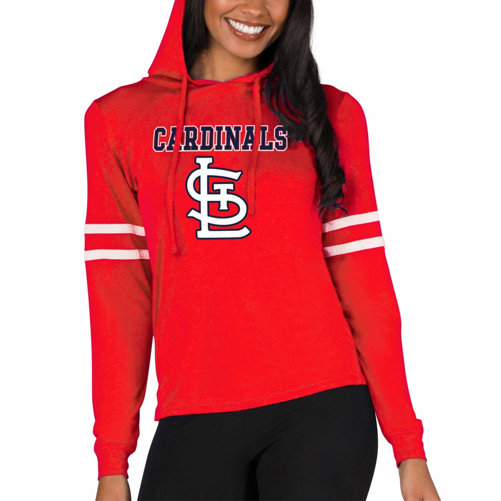 St. Louis Cardinals Concepts Sport Women's Marathon Lightweight Lounge Pullover Hoodie - Red Hoodies