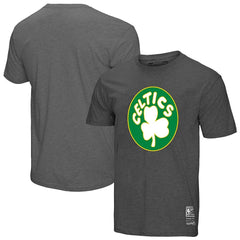 Boston Celtics Unisex Hardwood Classics MVP Throwback Logo T-Shirt Heather Gray - Mitchell & Ness