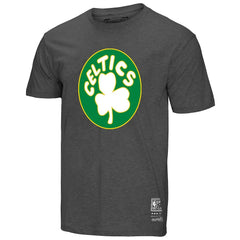 Boston Celtics Unisex Hardwood Classics MVP Throwback Logo T-Shirt Heather Gray - Mitchell & Ness
