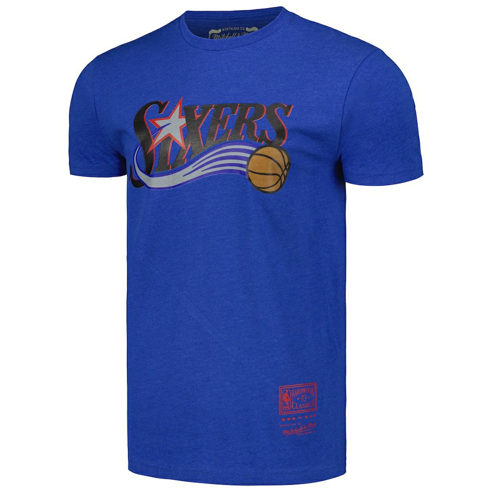 Philadelphia 76ers Unisex Hardwood Classics MVP Throwback Logo T-Shirt Royal - Mitchell & Ness