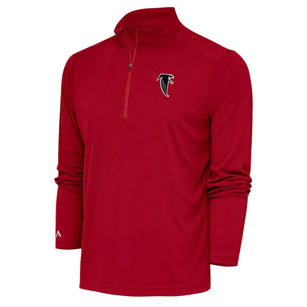 Atlanta Falcons Adult Throwback Logo Tribute Quarter-Zip Pullover - Red Pullover