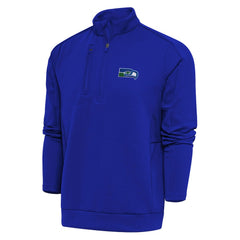 Seattle Seahawks Adult Throwback Logo Generation Quarter-Zip Pullover Top - Royal Pullover