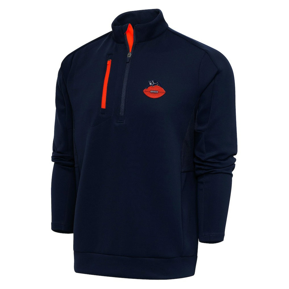 Chicago Bears Adult Throwback Logo Generation Quarter-Zip Pullover Top - Navy Pullover