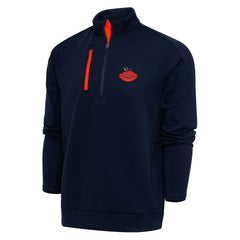 Chicago Bears Adult Throwback Logo Generation Quarter-Zip Pullover Top - Navy Pullover