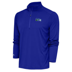 Seattle Seahawks Adult Throwback Logo Tribute Quarter-Zip Pullover - Royal Pullover