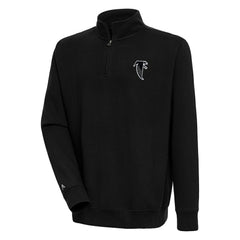Atlanta Falcons Adult Throwback Logo Victory Quarter-Zip Pullover Top - Black Pullover