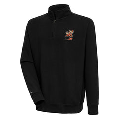Cleveland Browns Adult Throwback Logo Victory Quarter-Zip Pullover Top - Black Pullover