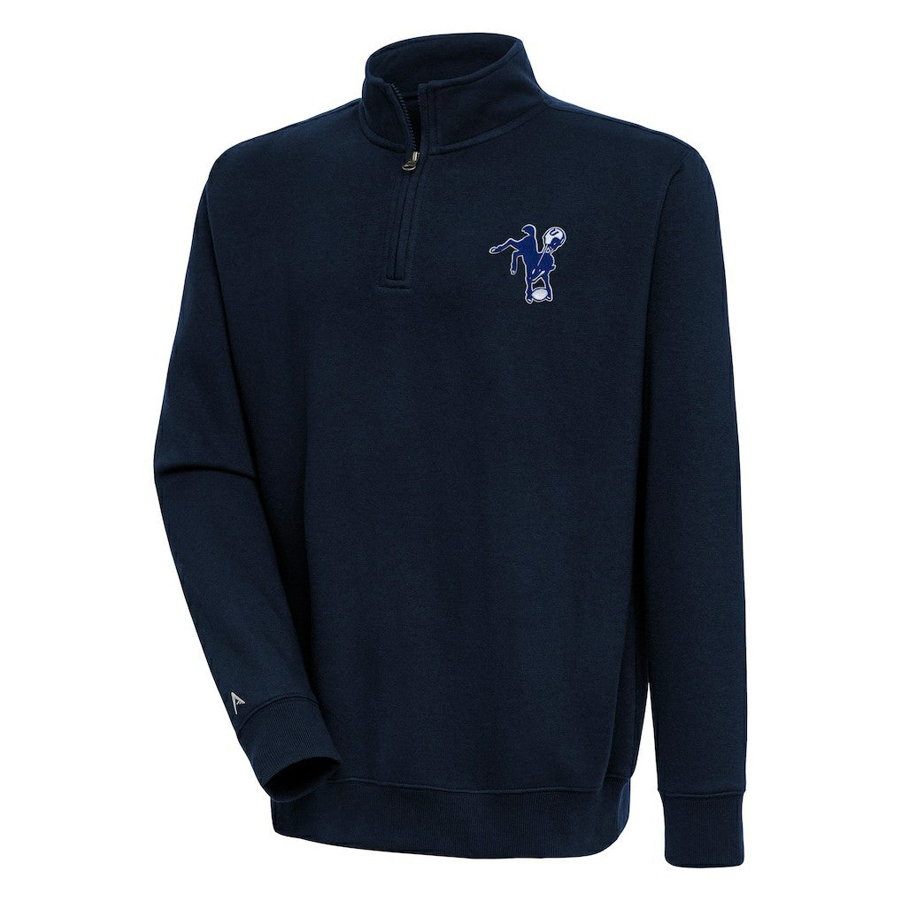 Indianapolis Colts Adult Throwback Logo Victory Quarter-Zip Pullover Top - Navy Pullover