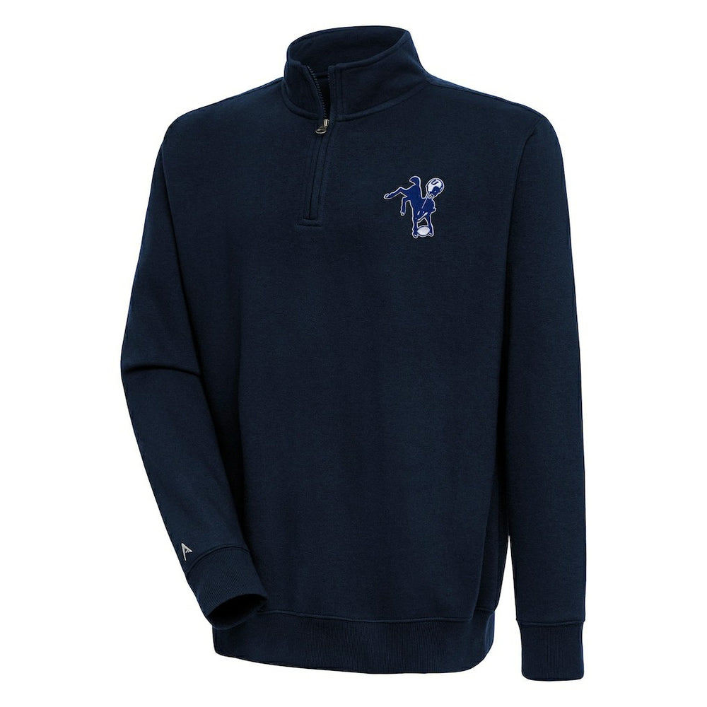 Indianapolis Colts Adult Throwback Logo Victory Quarter-Zip Pullover Top - Navy Pullover