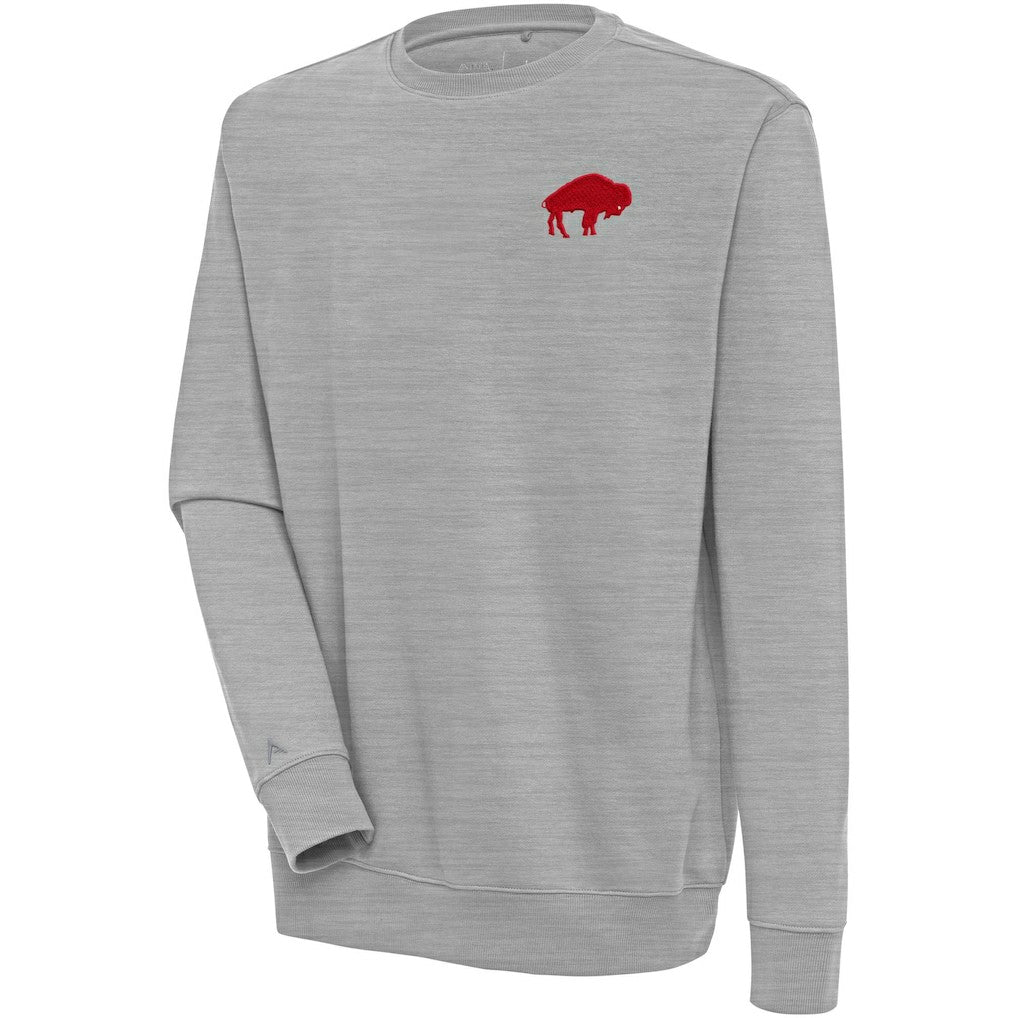 Buffalo Bills Adult Throwback Logo Victory Pullover Sweatshirt - Heather Gray Pullover