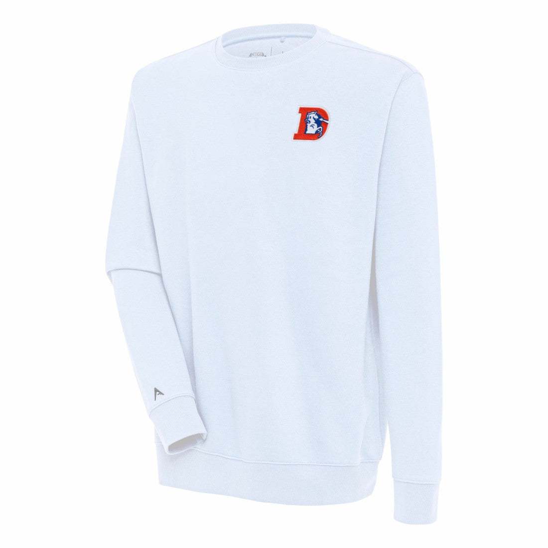 Denver Broncos Adult Throwback Logo Victory Pullover Sweatshirt - White Pullover