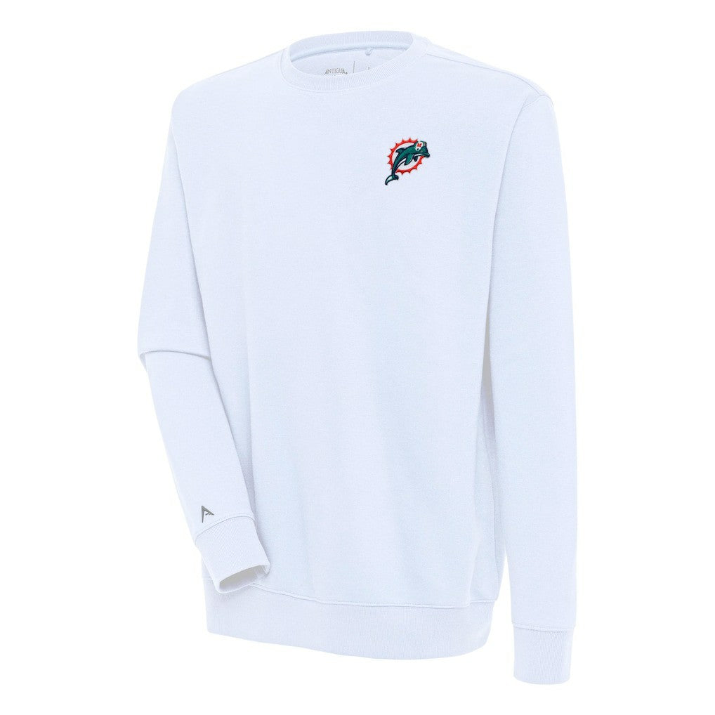 Miami Dolphins Adult Throwback Logo Victory Pullover Sweatshirt - White Pullover