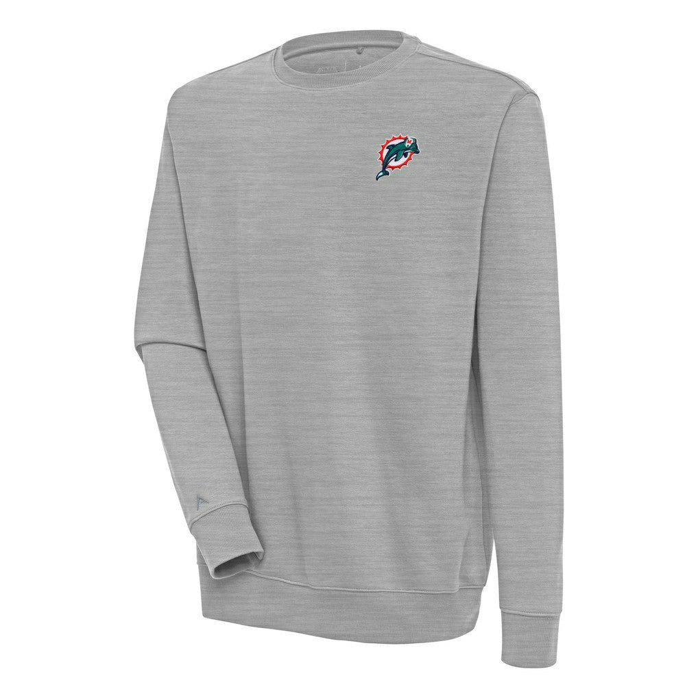 Miami Dolphins Adult Throwback Logo Victory Pullover Sweatshirt - Heather Gray Pullover