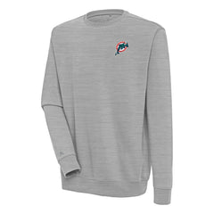Miami Dolphins Adult Throwback Logo Victory Pullover Sweatshirt - Heather Gray Pullover