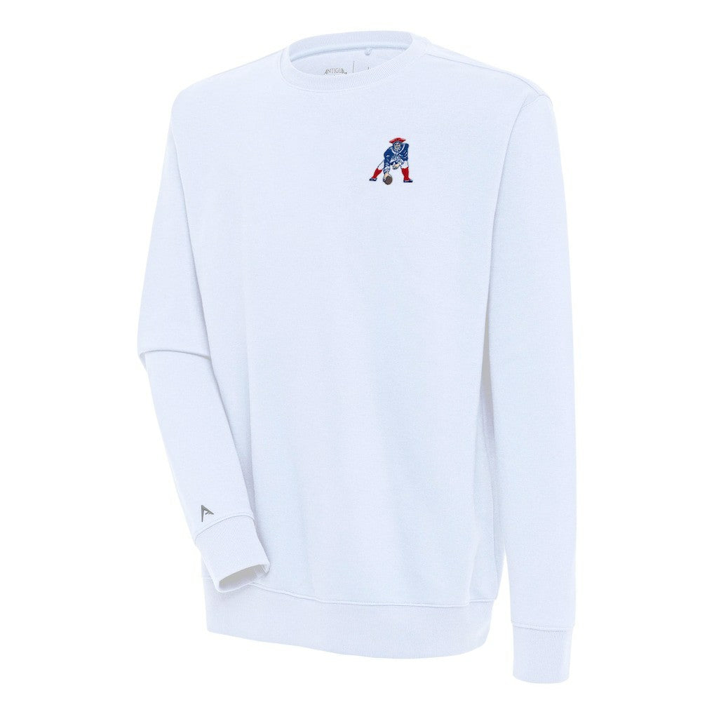 New England Patriots Adult Throwback Logo Victory Pullover Sweatshirt - White Pullover