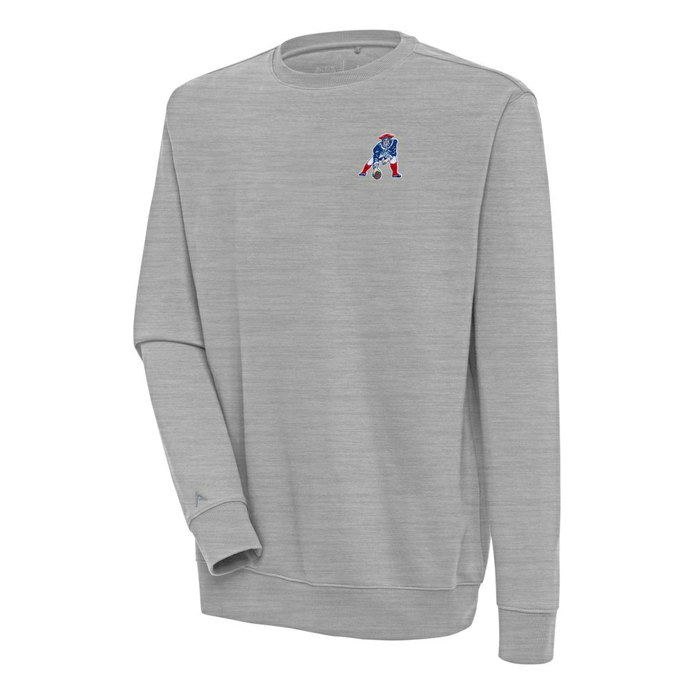 New England Patriots Adult Throwback Logo Victory Pullover Sweatshirt - Heather Gray Pullover
