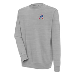 New England Patriots Adult Throwback Logo Victory Pullover Sweatshirt - Heather Gray Pullover