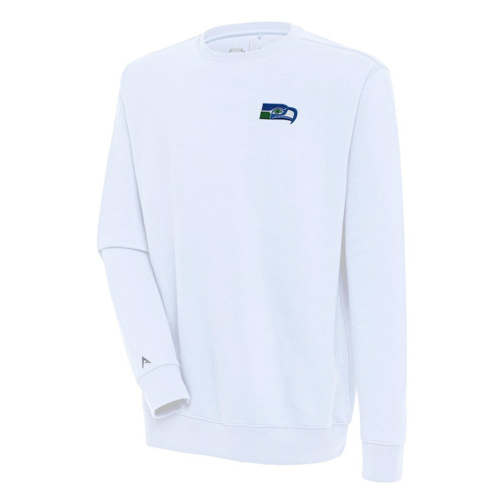 Seattle Seahawks Adult Throwback Logo Victory Pullover Sweatshirt - White Pullover