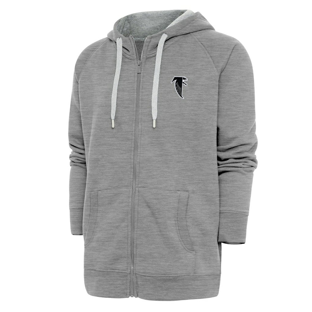 Atlanta Falcons Adult Throwback Logo Victory Full-Zip Hoodie - Heather Gray Hoodies