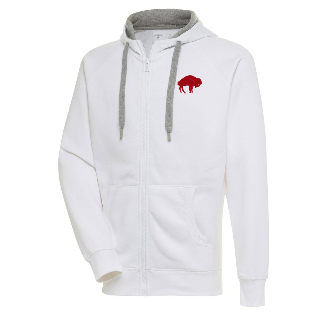 Buffalo Bills Adult Throwback Logo Victory Full-Zip Hoodie - White Hoodies