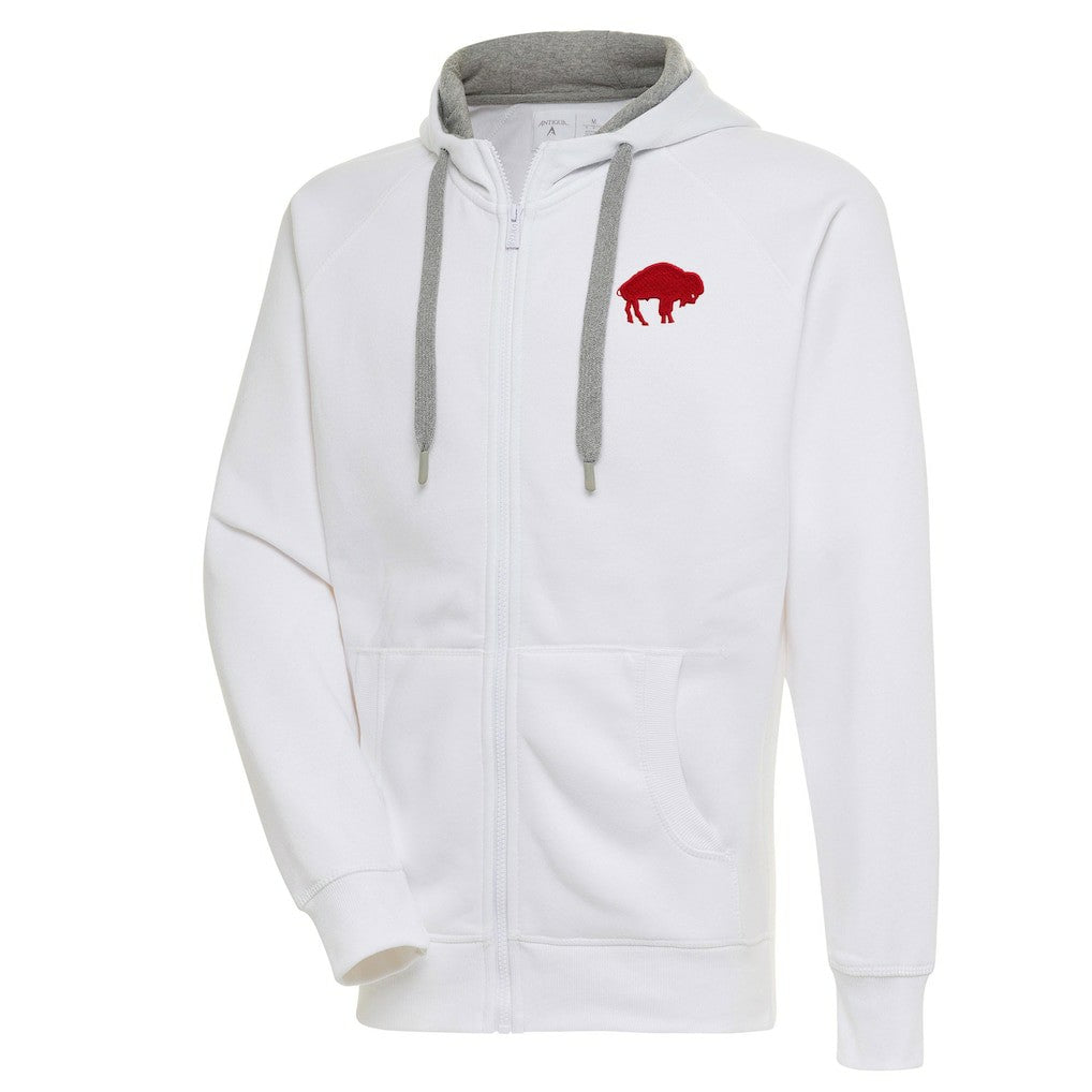 Buffalo Bills Adult Throwback Logo Victory Full-Zip Hoodie - White Hoodies