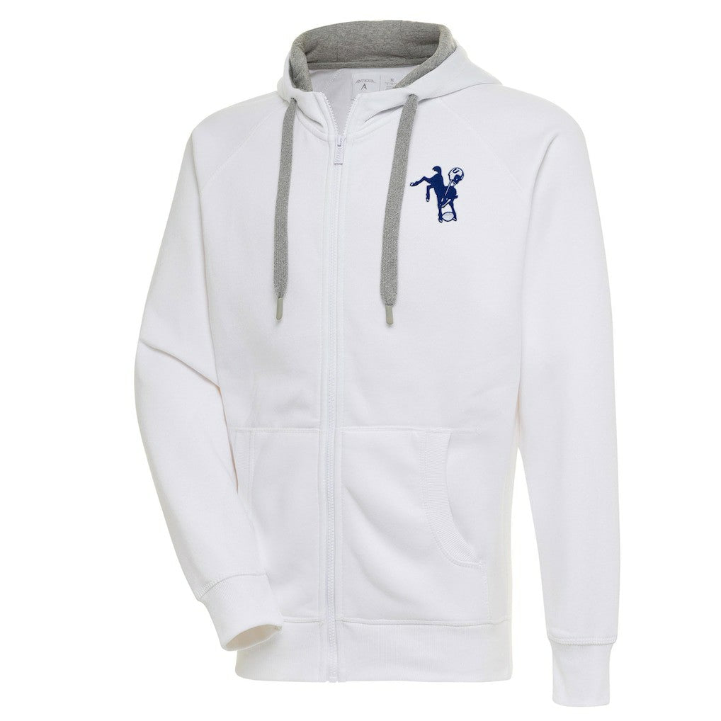 Indianapolis Colts Adult Throwback Logo Victory Full-Zip Hoodie - White Hoodies