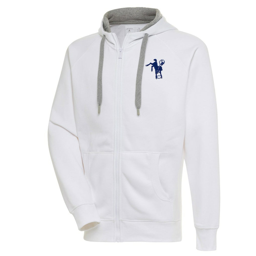 Indianapolis Colts Adult Throwback Logo Victory Full-Zip Hoodie - White Hoodies
