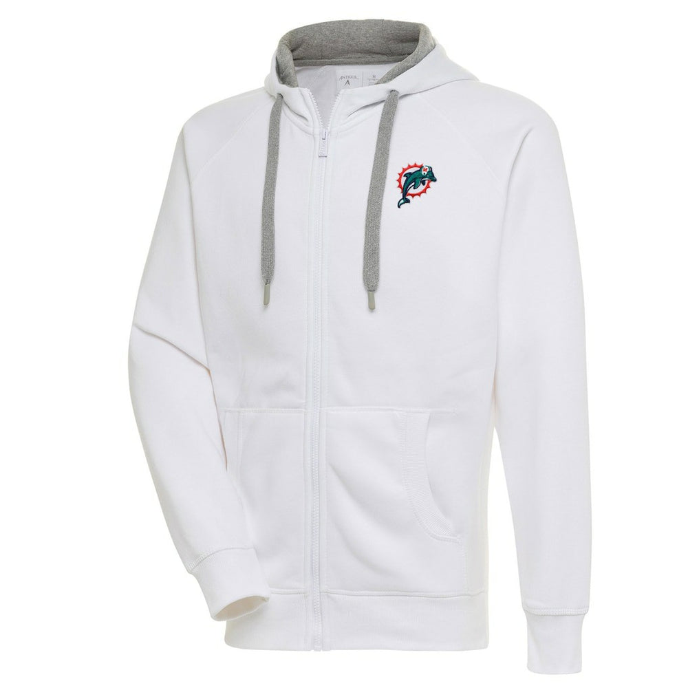 Miami Dolphins Adult Throwback Logo Victory Full-Zip Hoodie - White Hoodies