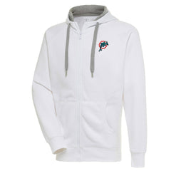 Miami Dolphins Adult Throwback Logo Victory Full-Zip Hoodie - White Hoodies