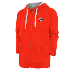Miami Dolphins Adult Throwback Logo Victory Full-Zip Hoodie - Orange Hoodies