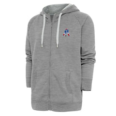 New England Patriots Adult Throwback Logo Victory Full-Zip Hoodie - Heather Gray Hoodies