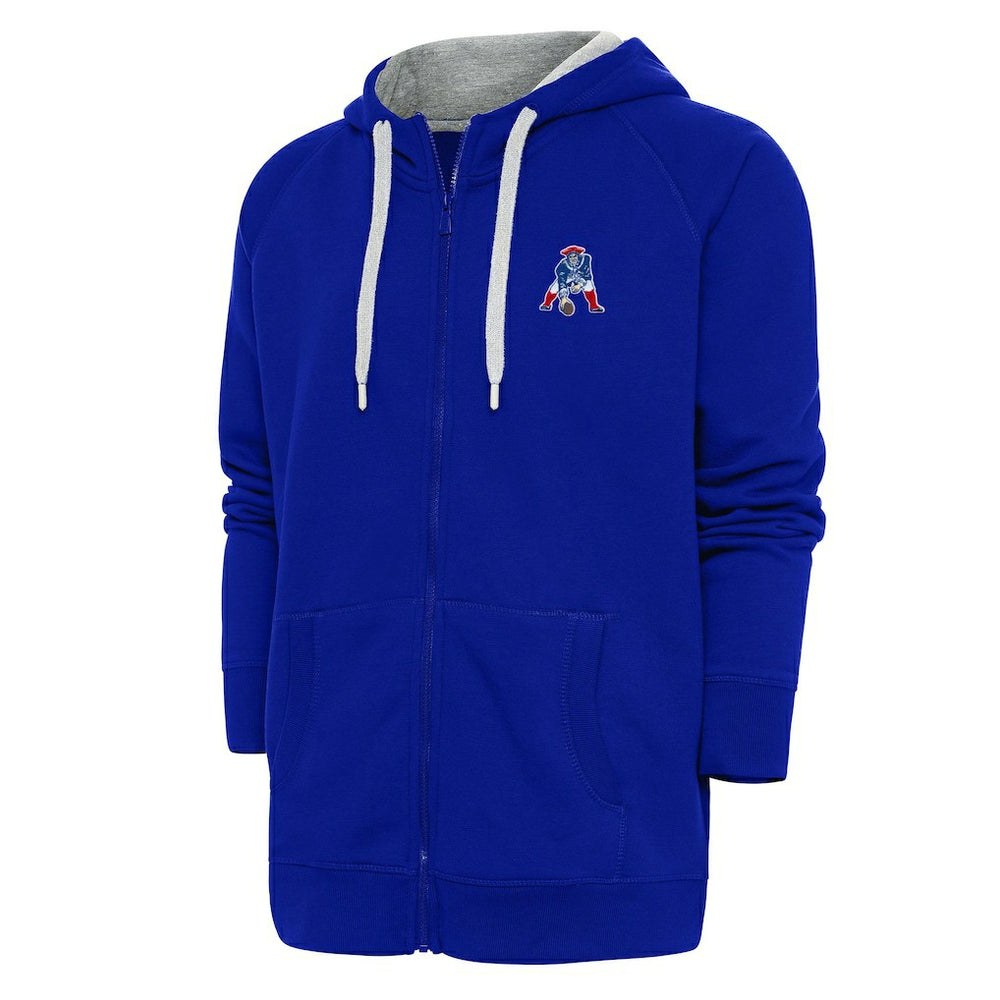 New England Patriots Adult Throwback Logo Victory Full-Zip Hoodie - Royal Hoodies